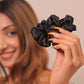 Mulberry Silk Hair Scrunchies, (22 Momme, 6A Grade) Black Color