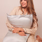 Mulberry Silk Pillow Cover & Scrunchy Pack Of 2 -  Silver
