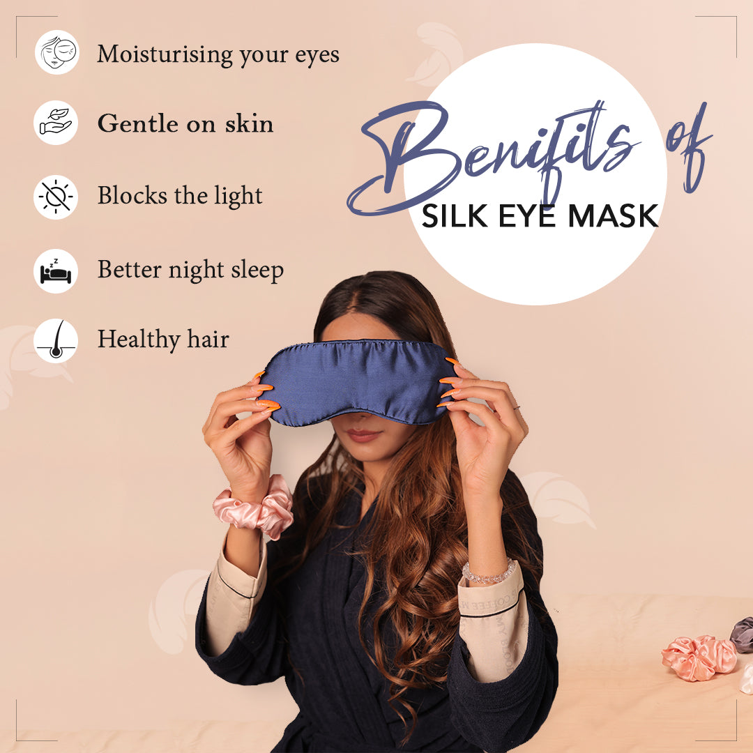 Mulberry Silk Eye Sleeping Mask For Deep Sleep - Sapphire Blue